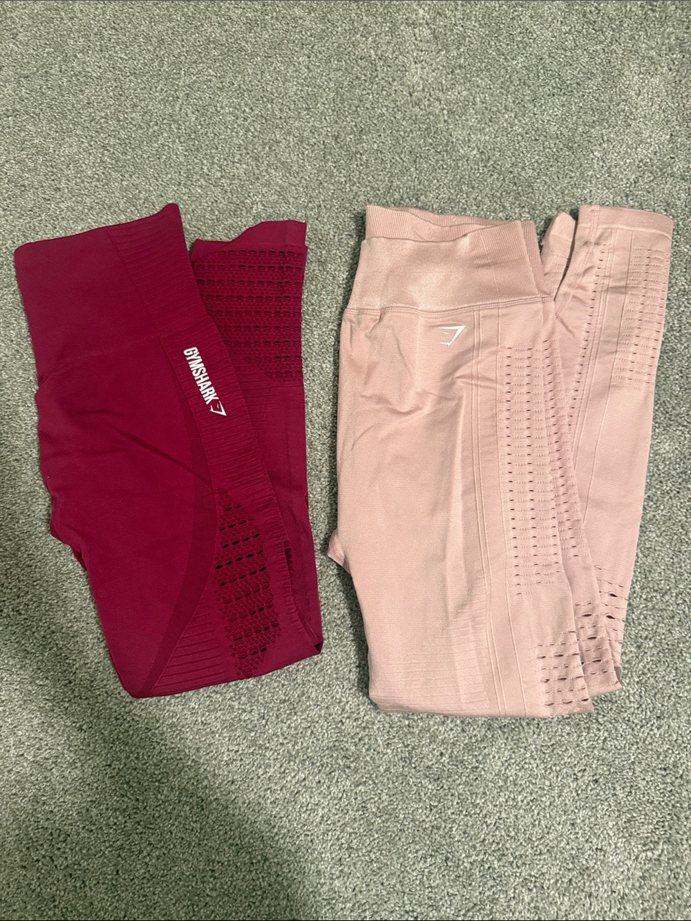 Gymshark Seamless Leggings in Burgundy and Dusty Pink